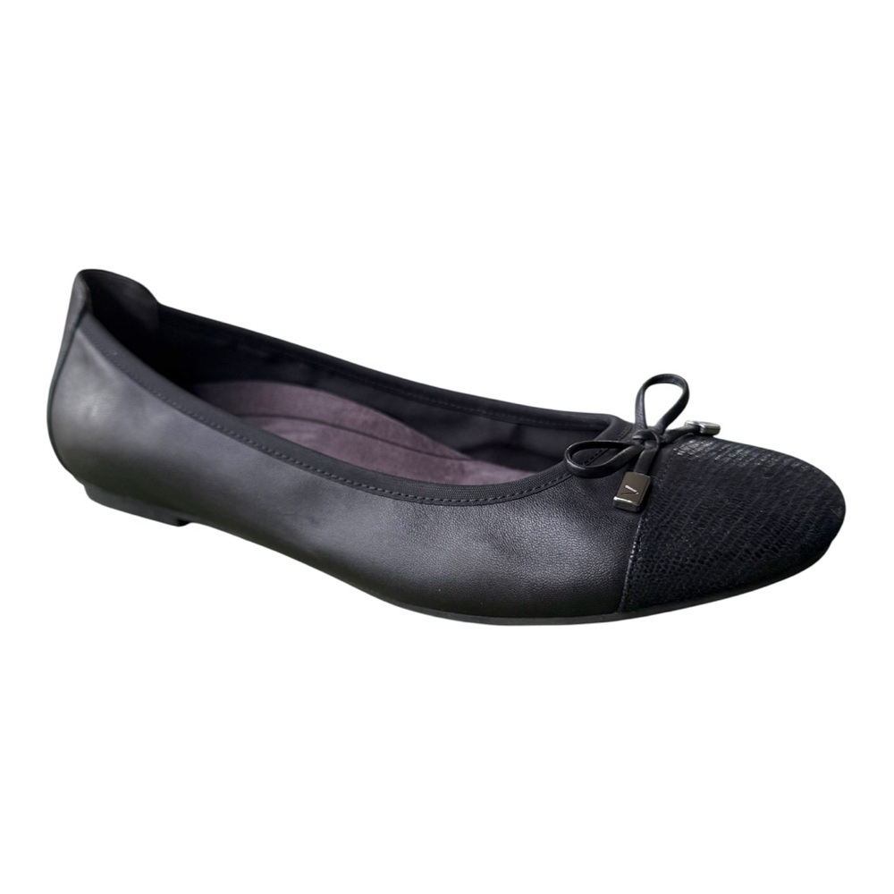 NWT Vionic Spark Minna Black Croc Embossed Ballet Flats, 11